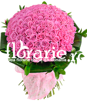 Bouquet of 99 pink roses